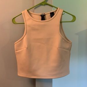 tan neoprene cropped tank